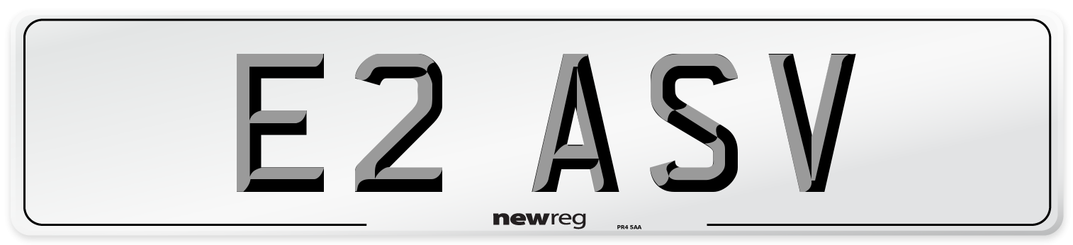 E2 ASV Number Plate from New Reg